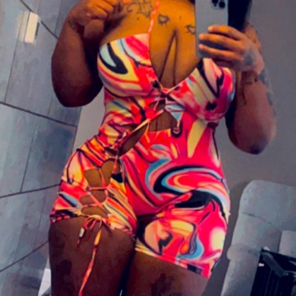One piece sexy cross jumper orange